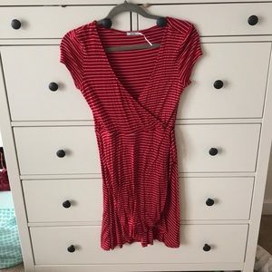 Kimchi Blue Urban Outfitters red stripe wrap dress